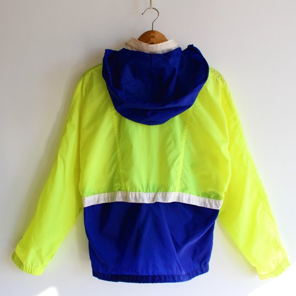 Vintage 80's Nike Yellow Color Block Windbreaker - Picture 4 of 10